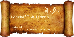 Maczkó Julianna névjegykártya